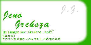 jeno greksza business card